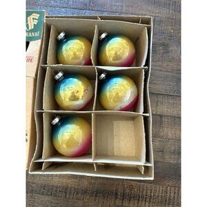 Vintage Franke Christmas Tree Ornaments Decor Holiday Ombré Pink Gold Blue
